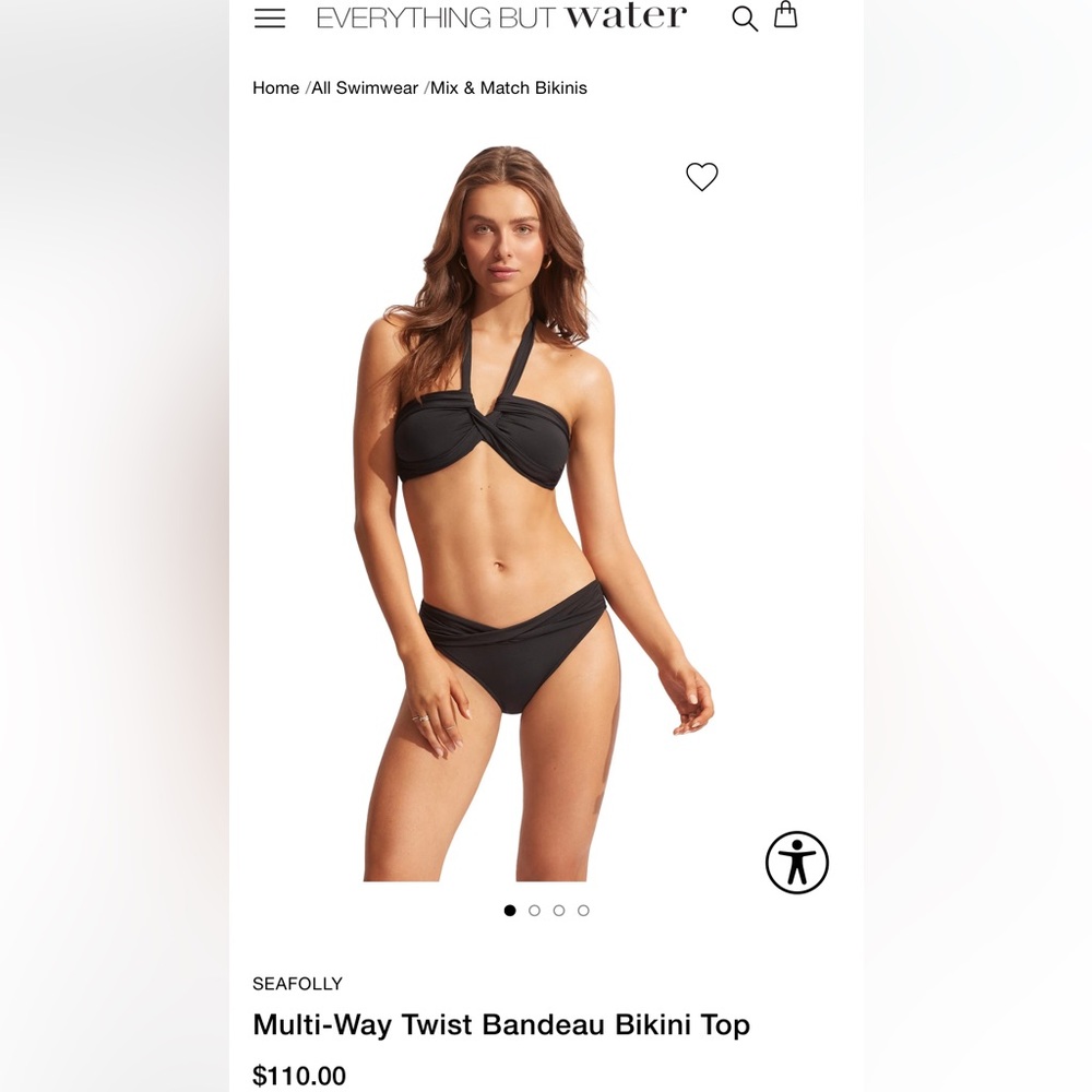 Seafolly Black Twist Halter Bikini